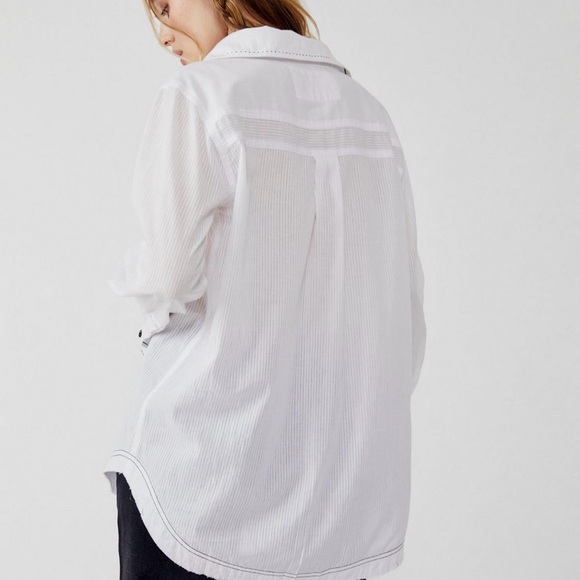 Free People Black Tie Tux Shirt - Picture 2 of 5